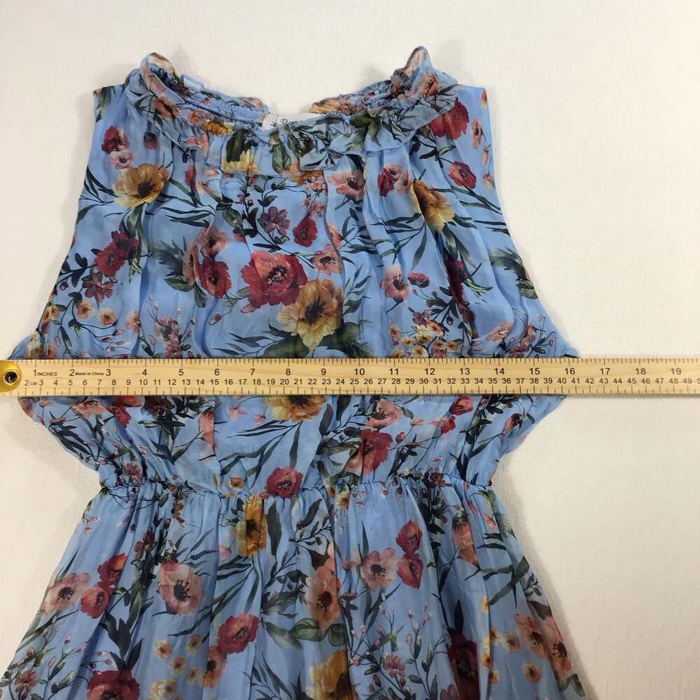 Le Ragazze Italian Floral Silk Blend Sleeveless Maxi Dress Size L boho - Picture 5 of 8
